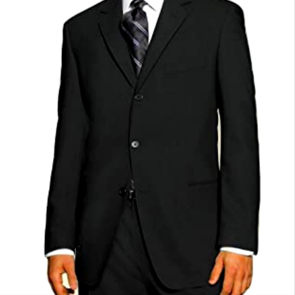 HUGO BOSS EINSTEIN SIGMA BLAZER SPORTS COAT VIRGIN WOOL SOLID BLACK 38S